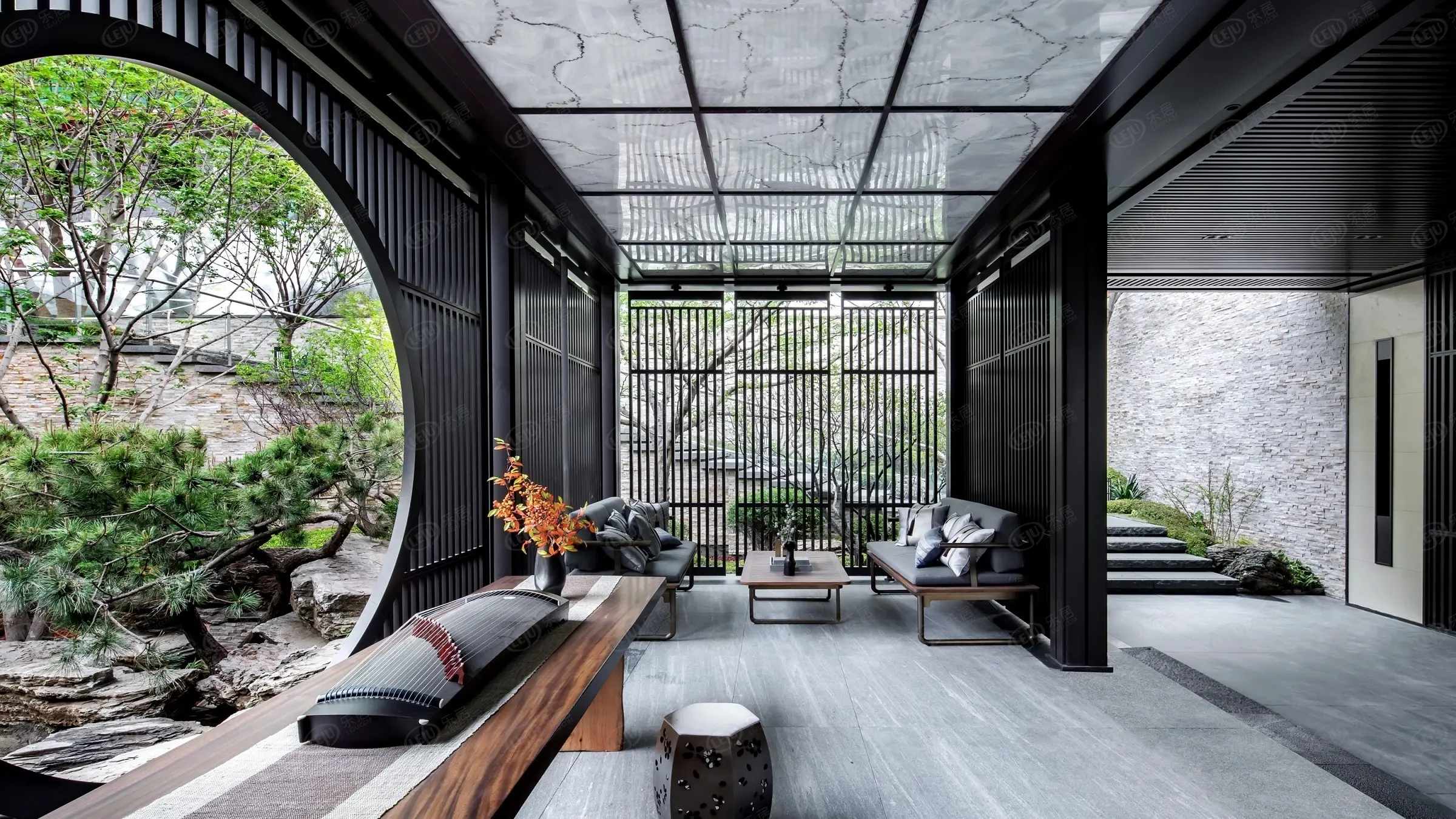 社区凉亭实景图